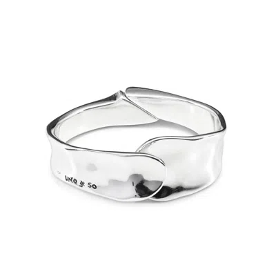 Unode50 Sterling Silver-plated Bangle Bracelet In Silver