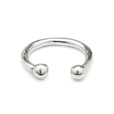 Unode50 Interchangeable Ball Silver Cuff In Metallic
