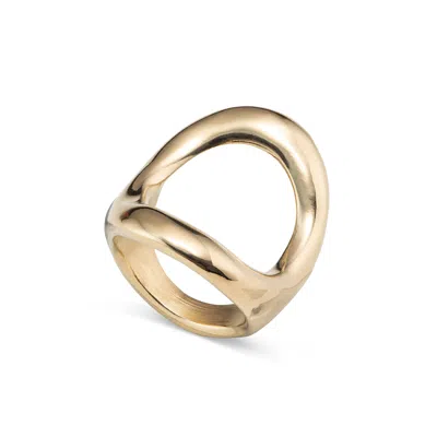 Unode50 18k Gold-plated Ring With Large Central Oval In Gold