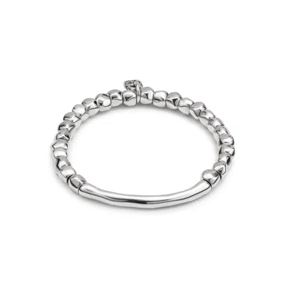 Unode50 Sterling Silver-plated Bracelet With Tubular Piece In Silver