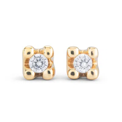 Unode50 18k Gold-plated Metal Alloy And White Zircon Earrings In Gold
