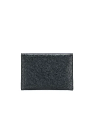 Ferragamo Leather Cardholder Gold-tone Hardware In Black