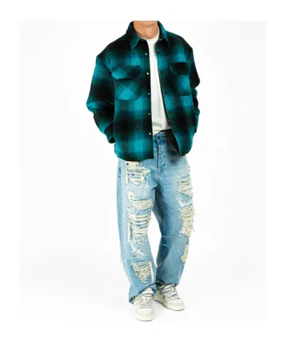 Barrow Padded Flannel Shirt In Blue