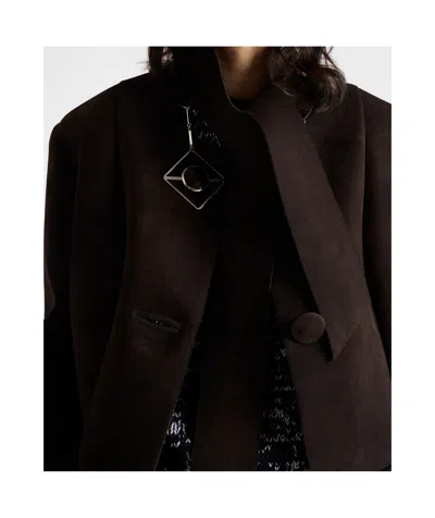 Prada Bonded Suede Jacket In Brown