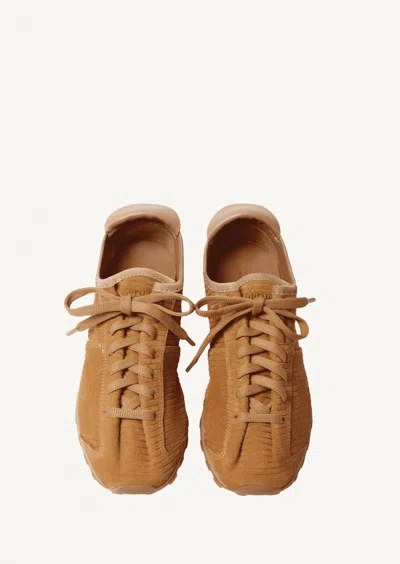 Jacquemus Les Tennis Sneakers In Soft Crocodile-embossed Suede In Brown