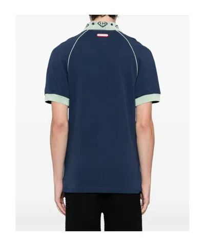 Casablanca Polo With Logo In Blue
