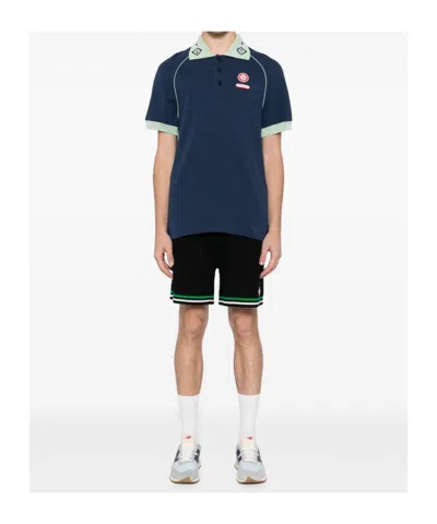 Casablanca Polo With Logo In Blue