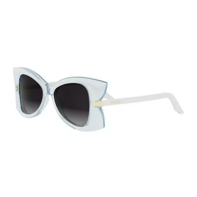 Dior Butterfly S1i 80a1 Celeste Trasparente Sunglasses In White
