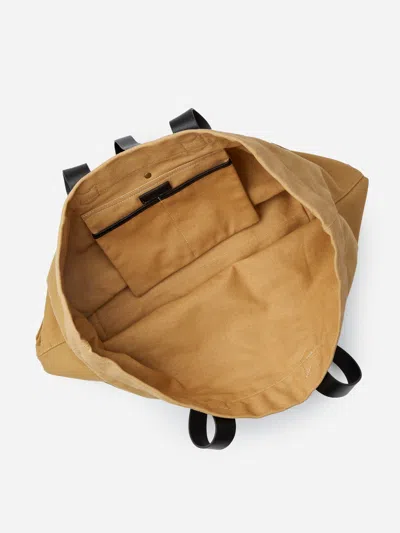 J.mclaughlin Men's Sheldon Canvas Tote Khaki/navy | Leather In Multi