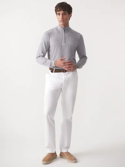 J.mclaughlin Men's Brookhaven 1/4 Zip Top Sweater In Stripe Gray/light Gray In Gray