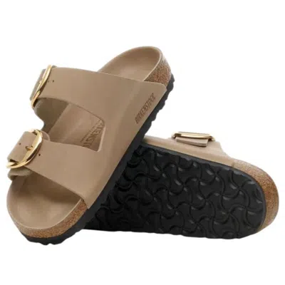 Birkenstock Arizona Woman Sandals Khaki Size 7 Leather In Neutral