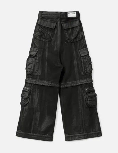 Lựu Dạn Zip-off Cargo Jeans In Black