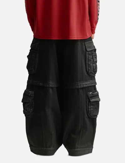 Lựu Dạn Zip-off Cargo Jeans In Black