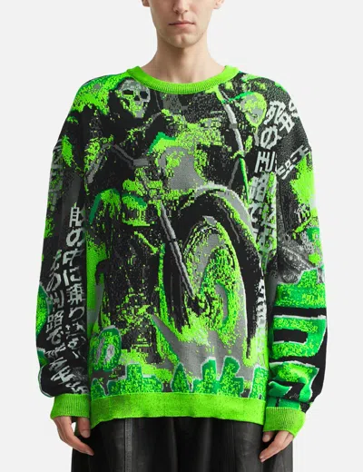 Lựu Dạn Misfit Jacquard Jumper In Green