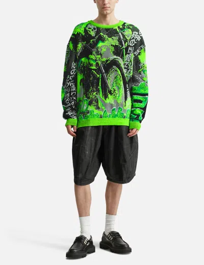 Lựu Dạn Misfit Jacquard Jumper In Green