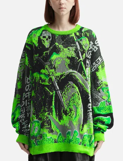 Lựu Dạn Misfit Jacquard Jumper In Green