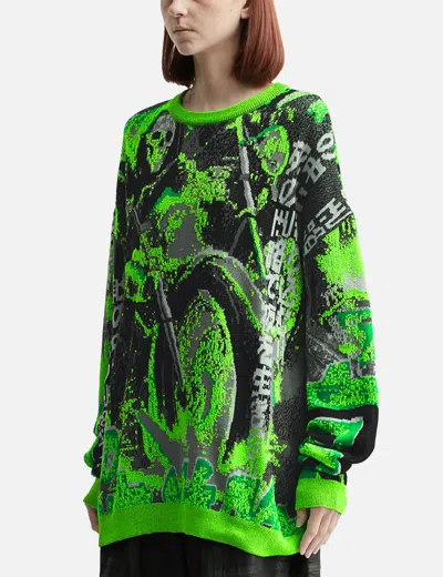 Lựu Dạn Misfit Jacquard Jumper In Green