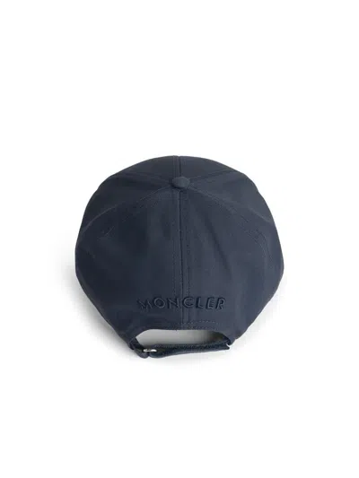 Moncler Blue Cotton Cap In Brown