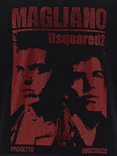 Dsquared2 Magliano Capsule Sleeveless Hoodie With Graphic Print In Black