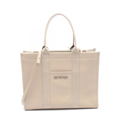 Pre-owned Balenciaga Beige Canvas Leather Tote Bag ()