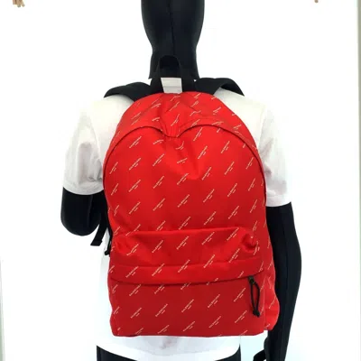 Pre-owned Balenciaga Black Red Color Nylon Backpack ()