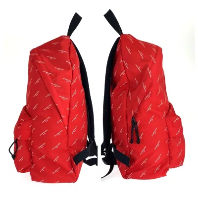 Pre-owned Balenciaga Black Red Color Nylon Backpack ()