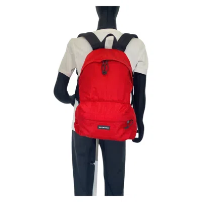 Pre-owned Balenciaga Black Red Color Nylon Backpack ()