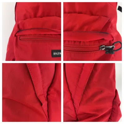 Pre-owned Balenciaga Black Red Color Nylon Backpack ()