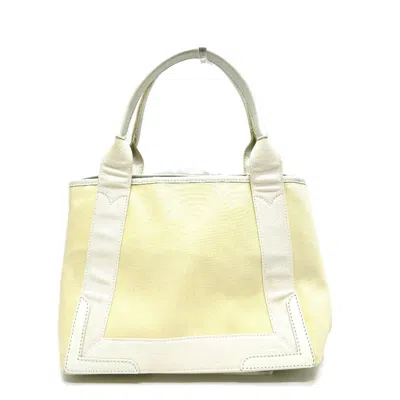Pre-owned Balenciaga White Canvas Leather Handbag Tote Bag ()