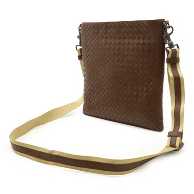 Pre-owned Bottega Veneta Brown Yellow Leather Shoulder Bag ()