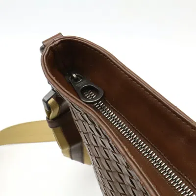 Pre-owned Bottega Veneta Brown Yellow Leather Shoulder Bag ()