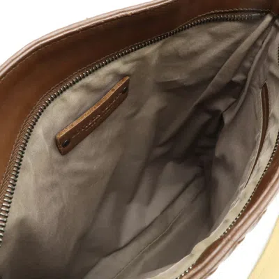 Pre-owned Bottega Veneta Brown Yellow Leather Shoulder Bag ()