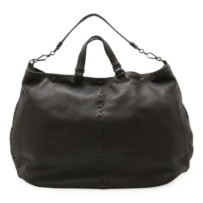 Pre-owned Bottega Veneta Intrecciato Black Brown Intrecciato Handbag Tote Bag ()