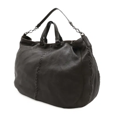 Pre-owned Bottega Veneta Intrecciato Black Brown Intrecciato Handbag Tote Bag ()