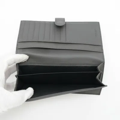 Pre-owned Bottega Veneta Intrecciato Gray Intrecciato Long Wallet (bi-fold) ()