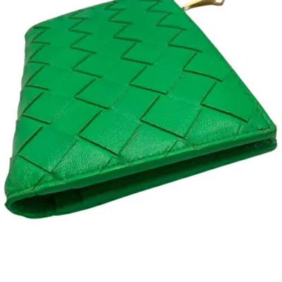 Pre-owned Bottega Veneta Intrecciato Green Intrecciato Bill Wallet (bi-fold) ()