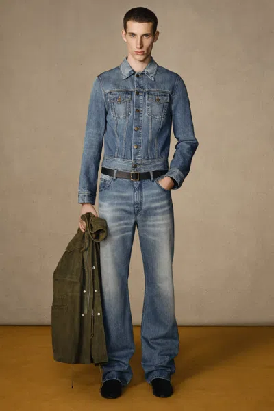 Gabriela Hearst Barry Trucker In Uruguayan Blue Recycled Cotton Denim In Blue