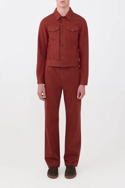 Gabriela Hearst Barry Trucker In Burnt Sienna Recycled Cotton Denim In Brown