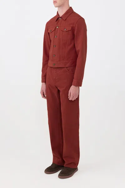 Gabriela Hearst Barry Trucker In Burnt Sienna Recycled Cotton Denim In Brown