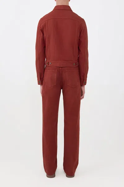 Gabriela Hearst Barry Trucker In Burnt Sienna Recycled Cotton Denim In Brown