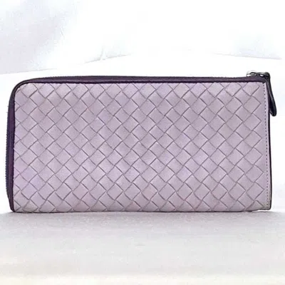 Pre-owned Bottega Veneta Purple Leather Long Wallet (bi-fold) ()