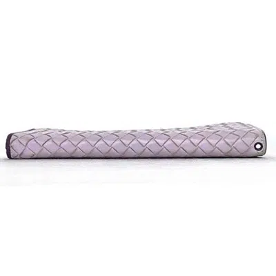 Pre-owned Bottega Veneta Purple Leather Long Wallet (bi-fold) ()