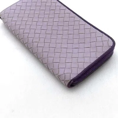 Pre-owned Bottega Veneta Purple Leather Long Wallet (bi-fold) ()