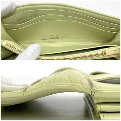 Pre-owned Bottega Veneta Yellow Leather Long Wallet (bi-fold) ()