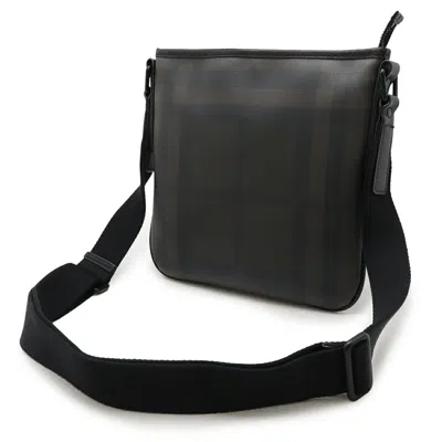 Pre-owned Burberry Black Brown Khaki Brown Pvc Shoulder Bag ()