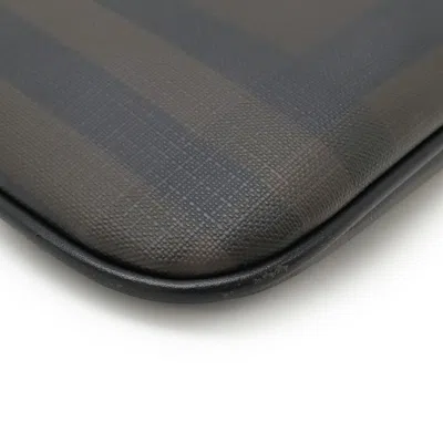 Pre-owned Burberry Black Brown Khaki Brown Pvc Shoulder Bag ()