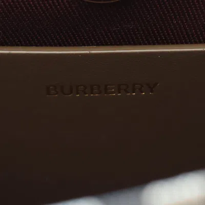 Pre-owned Burberry Black Green White Pvc Coated Canvas Leather Tote Bag ()
