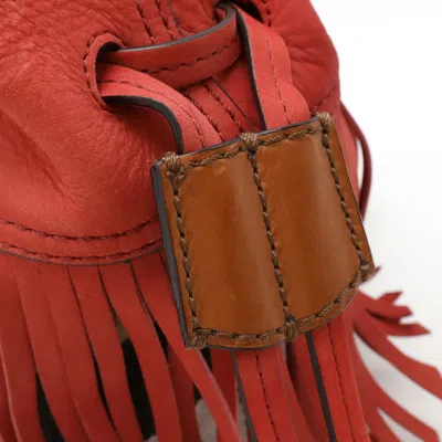 Pre-owned Burberry Brown Red Color Suede Canvas Leather Shoulder Bag ()