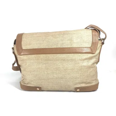 Pre-owned Bvlgari Beige Leather Coated Canvas Shoulder Bag ()