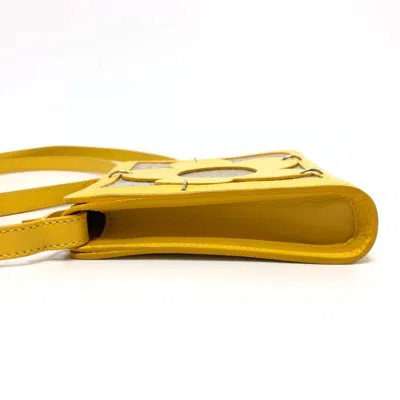 Pre-owned Celine Beige Yellow Leather Canvas Pochette Shoulder Bag ()
